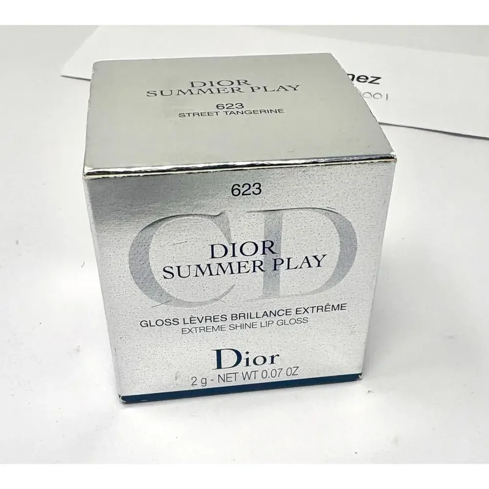 Vintage Dior Summer Play 623 Lip Gloss Cube Charm Swarovski Missing orig ribbon.